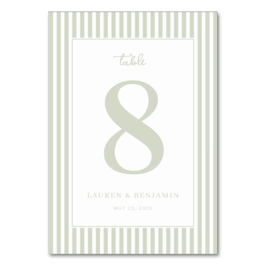Elegant Sage Infinity Number Kaart (Voorkant)