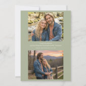 Elegant Sage Ivory Script Wildflowers 2 Photo Save The Date (Achterkant)