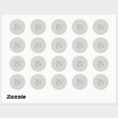 Elegant Sage Mint Monogram Wedding Envelope Seals Ronde Sticker (Vel)
