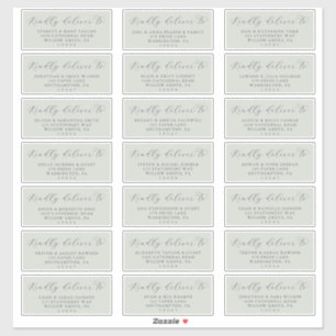 Elegant Sage Mint Wedding Guest Adresetiketten Sticker