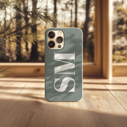 Elegant Sage Monogram initiaal Case-Mate iPhone Case