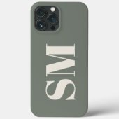 Elegant Sage Monogram initiaal Case-Mate iPhone Case (Achterkant)