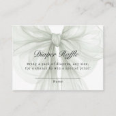 Elegant Sage Ribbon Diaper Raffle Informatiekaartje (Voorkant)