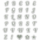 Elegant Sage Script Capital Letters Alphabet Sticker (Voorkant)