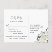 Elegant Sage Script RSVP Briefkaart met Maaltijdke (Achterkant)