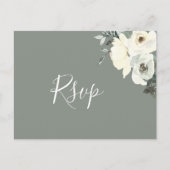 Elegant Sage Script RSVP Briefkaart met Maaltijdke (Voorkant)