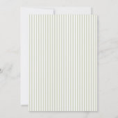 Elegant Sage Striped Wedding Invitation Kaart (Achterkant)