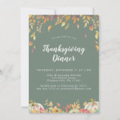 Elegant Sage Thanksgiving Diner Kaart (Voorkant)