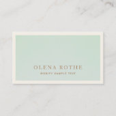 Elegant Sage Turquoise Green Ivory Border Contactkaartje (Voorkant)