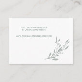 Elegant Sage Wedding Accommodatie Kaarten (Achterkant)