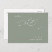 Elegant Sage Wedding Save the Date Announding Briefkaart (Voorkant / Achterkant)