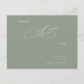 Elegant Sage Wedding Save the Date Announding Briefkaart (Voorkant)