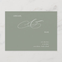 Elegant Sage Wedding Save the Date Announding Briefkaart