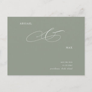 Elegant Sage Wedding Save the Date Announding Briefkaart