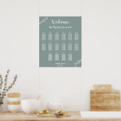 Elegant Sage Wedding Seating Chart 20x24 Poster (Keuken)