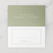 Elegant Sage White Simple Minimal Border Wedding Plaatskaartje (Buitenkant ongevouwen)