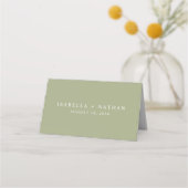 Elegant Sage White Simple Minimal Border Wedding Plaatskaartje (Achterkant)