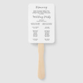 Elegant Sage White Wedding Programme Handwaaier (Achterkant)