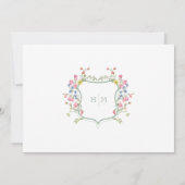 Elegant Sage Wildflower Crest Wedding Rehearsal Kaart (Achterkant)