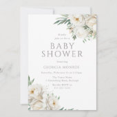 Elegant Sage & Wit Bloemen Baby shower Kaart (Voorkant)