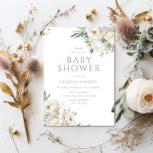 Elegant Sage & Wit Bloemen Baby shower