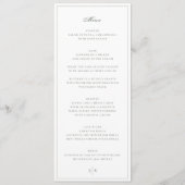 Elegant Sagemgroene Monogram Trouwkaart Menu (Voorkant)