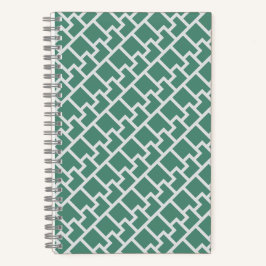 Elegant Sagemidden Groen Geometrisch Patroon Notitieboek