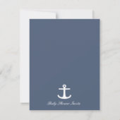 Elegant Sail-boot Nautical Baby Shower Invitaties Kaart (Achterkant)