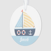 Elegant Sail-boot Nautisch Thema voor jongens Zaal Ornament (voorkant)