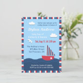 Elegant Sailboat Nautical baby shower party Kaart (Staand voorkant)