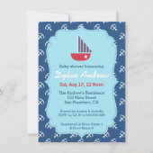 Elegant Sailboot Anchor Nautical baby shower Kaart (Voorkant)