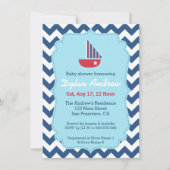 Elegant Sailboot Nautical baby shower, Chevron Kaart (Voorkant)