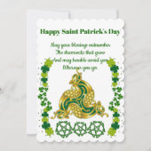 Elegant Saint Patrick's Day Green Shamrocks Celtic Feestdagenkaart (Voorkant)