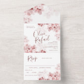 Elegant Sakura Branch modern lentevertrouwen All In One Uitnodiging (Binnen)