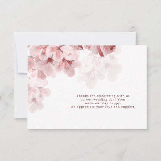 Elegant Sakura Branch modern lentevertrouwen Bedankkaart (Achterkant)