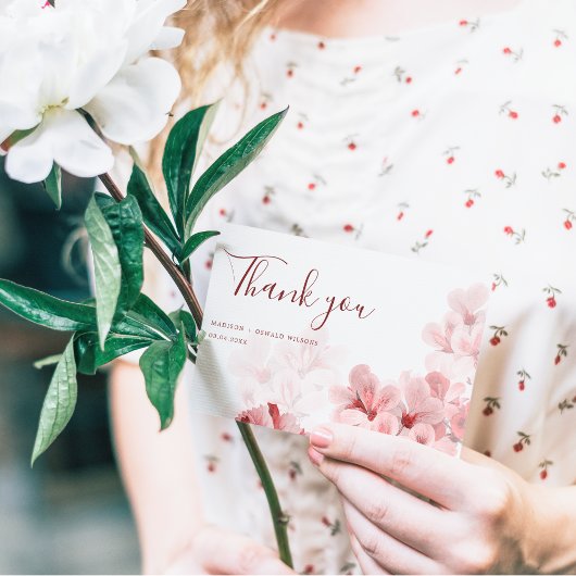 Elegant Sakura Branch modern lentevertrouwen Bedankkaart