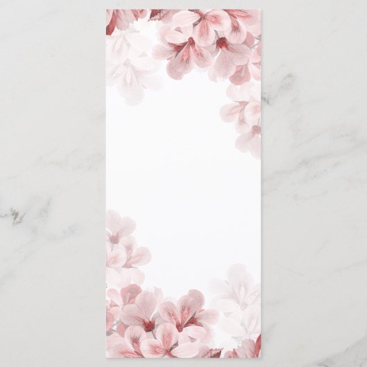 Elegant Sakura Branch modern lentevertrouwen Menu (Achterkant)