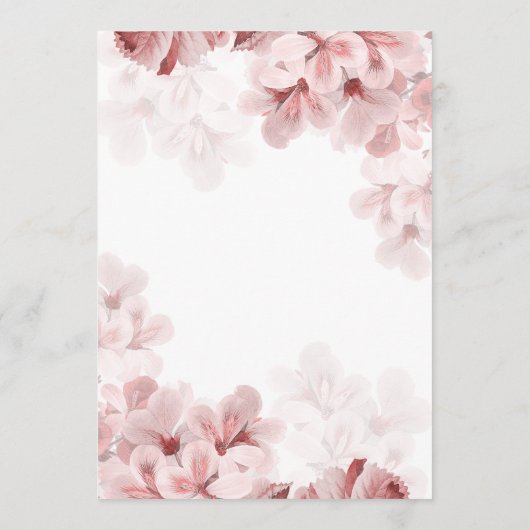 Elegant Sakura Branch modern lentevertrouwen Menu (Achterkant)