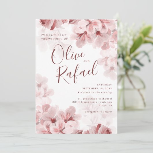 Elegant Sakura Branch modern Spring Kaart (Staand voorkant)