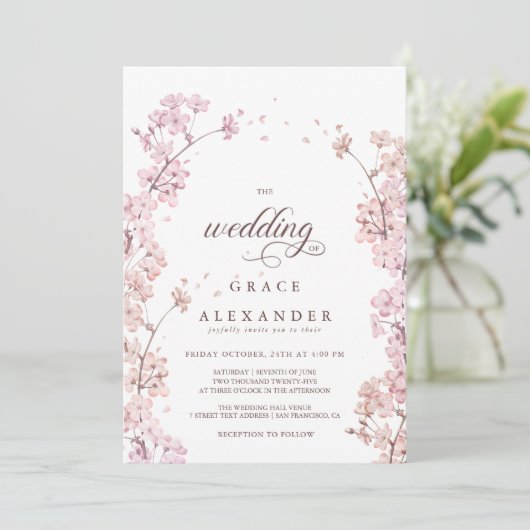 Elegant Sakura Branch modern spring Kaart (Staand voorkant)