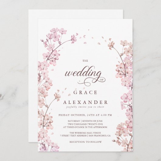 Elegant Sakura Branch modern spring Kaart (Voorkant / Achterkant)