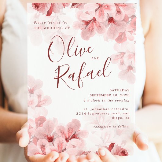 Elegant Sakura Branch modern Spring Kaart