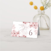 Elegant Sakura Branch Wedding table number 6 Plaatskaartje (Voorkant)