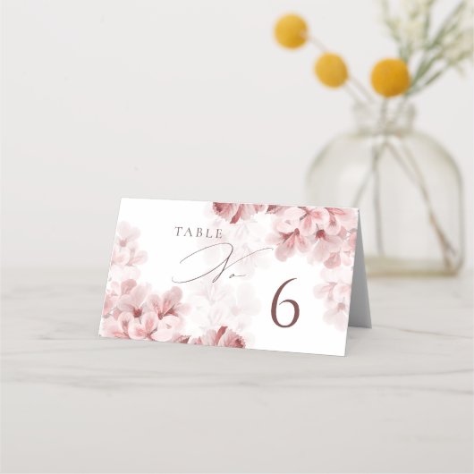 Elegant Sakura Branch Wedding table number 6 Plaatskaartje (Voorkant)
