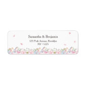 Elegant Sakura Cherry Blossom Weduwadres Etiket (Voorkant)