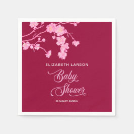 Elegant Sakura Cherry Blossoms Baby shower Servet