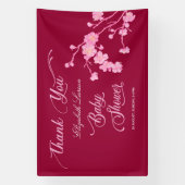 Elegant Sakura Cherry Blossoms Baby shower Spandoek (Verticaal)
