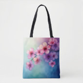 Elegant Sakura Flower Waterverf Tas" Tote Bag (Voorkant)