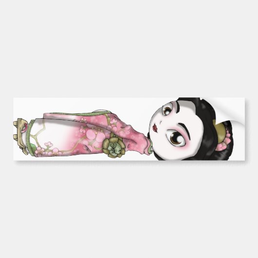 Elegant Sakura Geisha Bumpersticker (Voorkant)