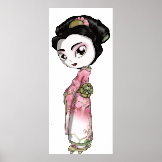 Elegant Sakura Geisha Poster (Voorkant)